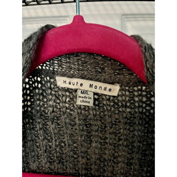 Haute Monde Womens Cardigan Sweater Gray Size M Lightly Worn - Picture 2 of 4